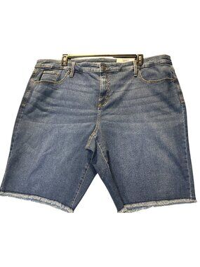 Style & Co. Womens Plus Size 24W Bermuda Denim Shorts Mid-Rise Slimming Pocket